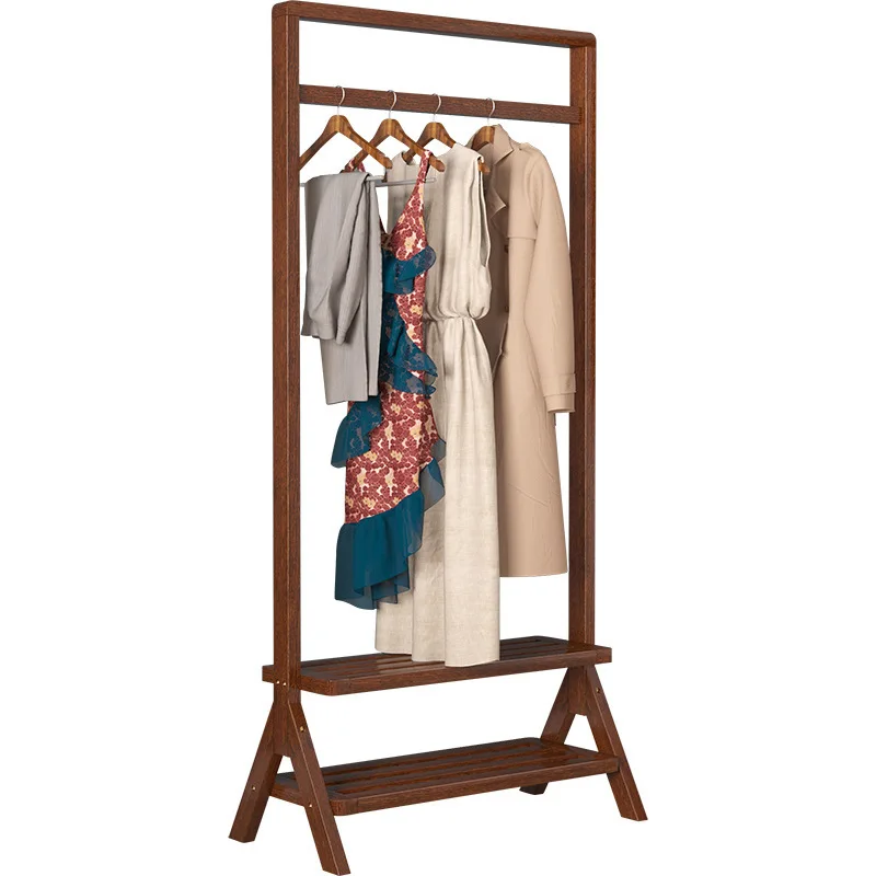 

Wooden hanger floor to ceiling simple modern clothes drying rack bedroom