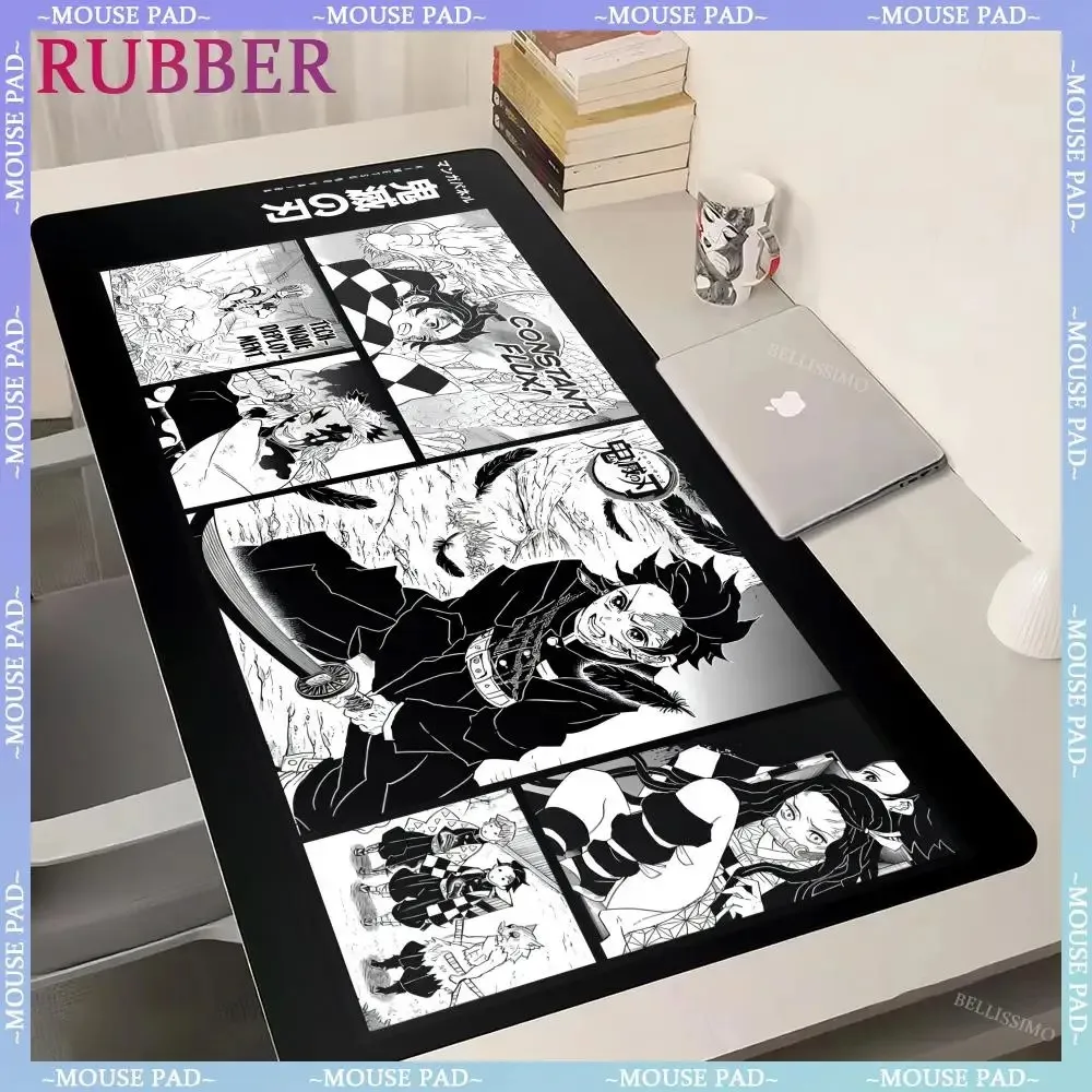 

Black and White Anime Series MousePad Rubber Non-slip Computer Pad Laptop Game Cabinet Keyboard Carpet Computer Game XL Desk Mat