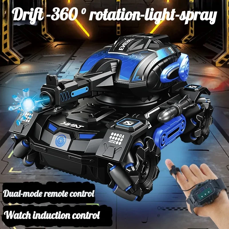 RC Car Toys para Crianças, 4WD Controle Remoto Tanque, Iluminação Spray, Efeitos Sonoros, Bomba de Água, Veículo Blindado Elétrico, Kids Gift Set