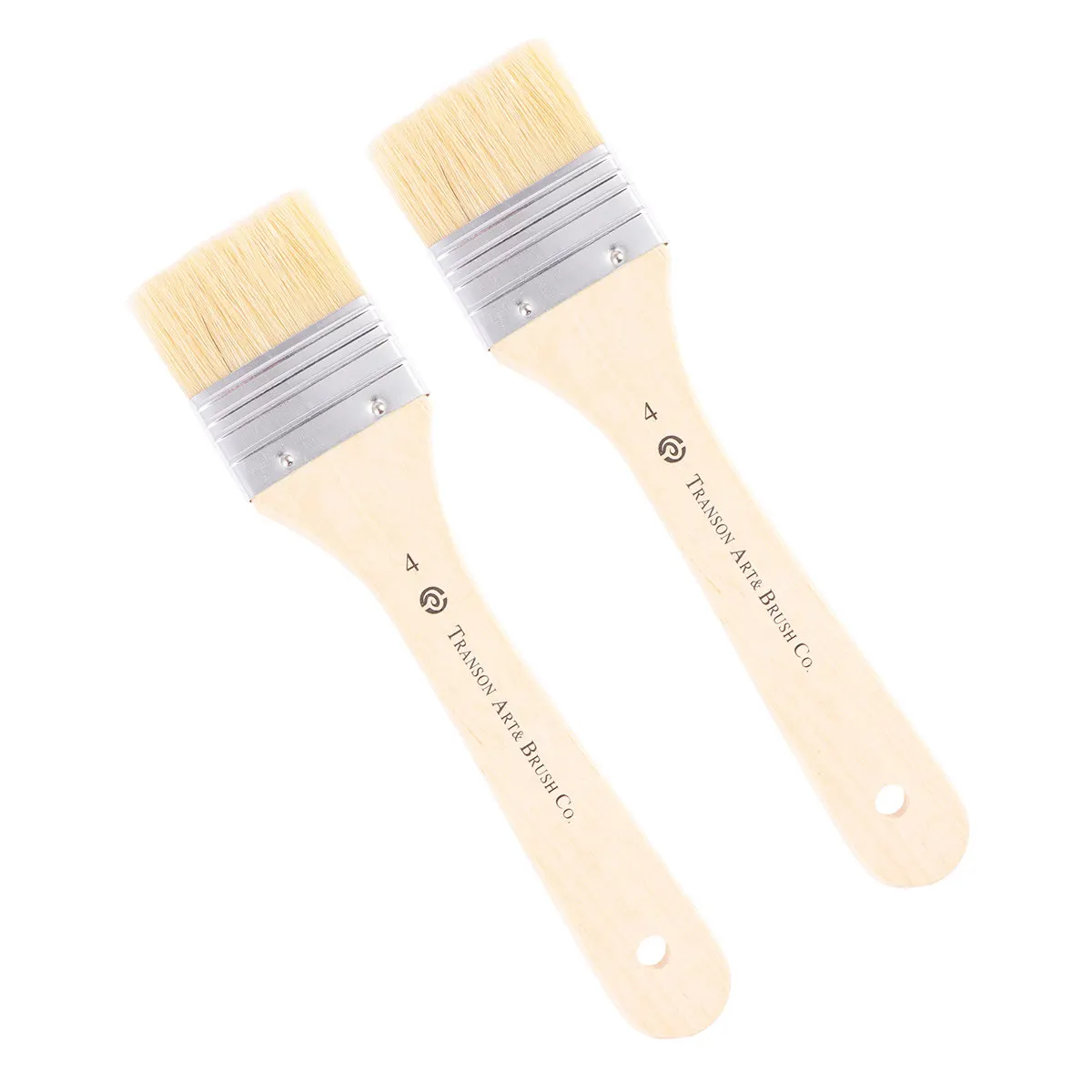 

2Pcs Oil Painting Brushes Wooden Handle Short Natural Boar Bristle Artist Paint Set for Acrylic Watercolor Drawing Students