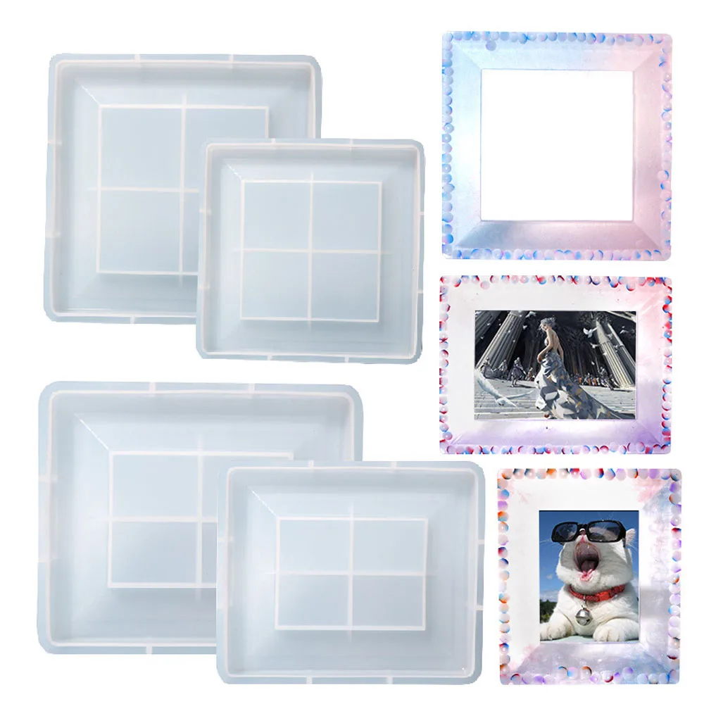 

Diy Rectangle Square Photo Frame Silicone Mold Crystal Frame Epoxy Resin Molds Used For Home Decoration Craft Art Supplies