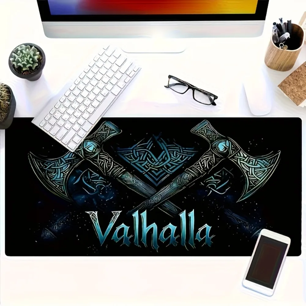 

Большой коврик для мыши Valhalla Dual Axe | Коврик для стола из полиэстера с резиновой основой, моющийся, для геймеров, подарок для геймера
