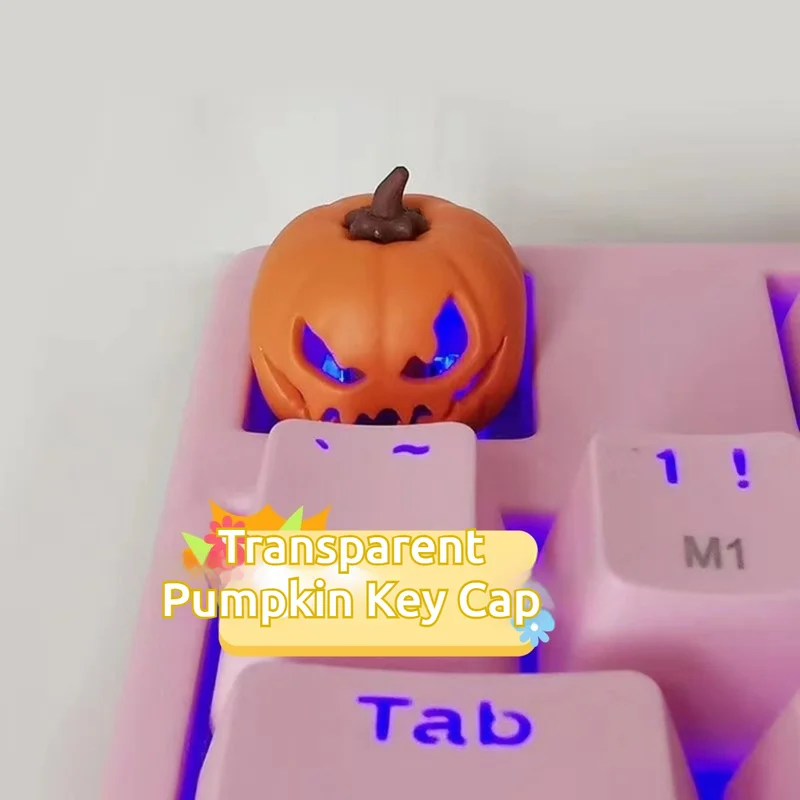 Pumpkin Halloween Keycaps Personalized Translucent Cartoon Mechanical Keyboard Keycaps Cute Gifts Keyboards Accessories