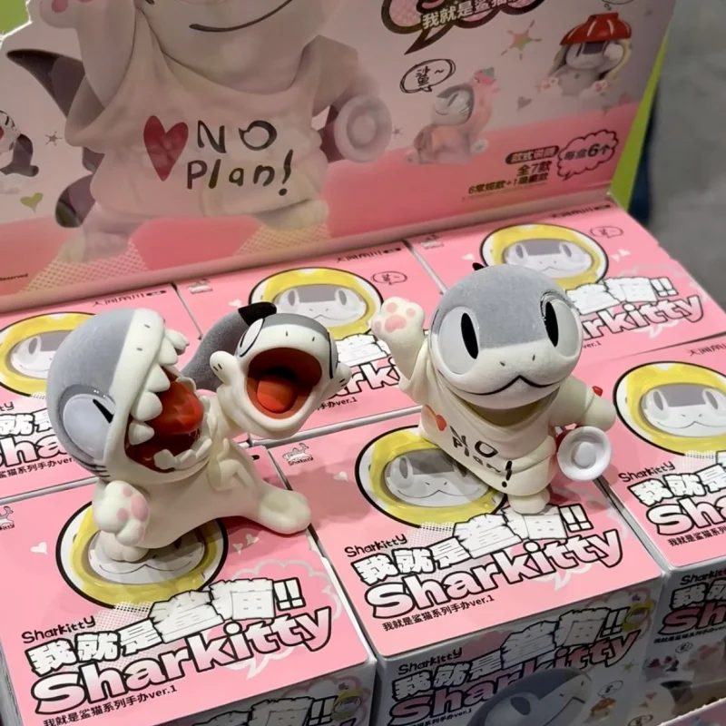 

Горячая подлинная глухая коробка серии Sharkitty Ver.1 Kawaii Animal Surprise, индивидуальное украшение, украшение для рабочего стола, праздничная игрушка в подарок для девочек