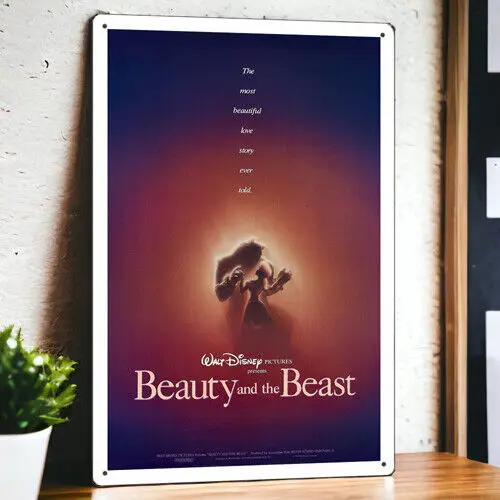 Beauty and the Beast (1991) Metal Movie Poster Tin Sign Plaque Film 8