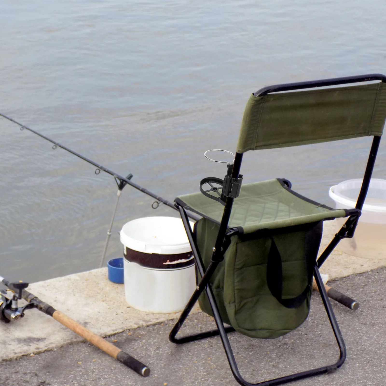 

2 Pcs Fishing Chair Cup Holder Accessories Water Drinks Bottle Rack Plastic Foldable