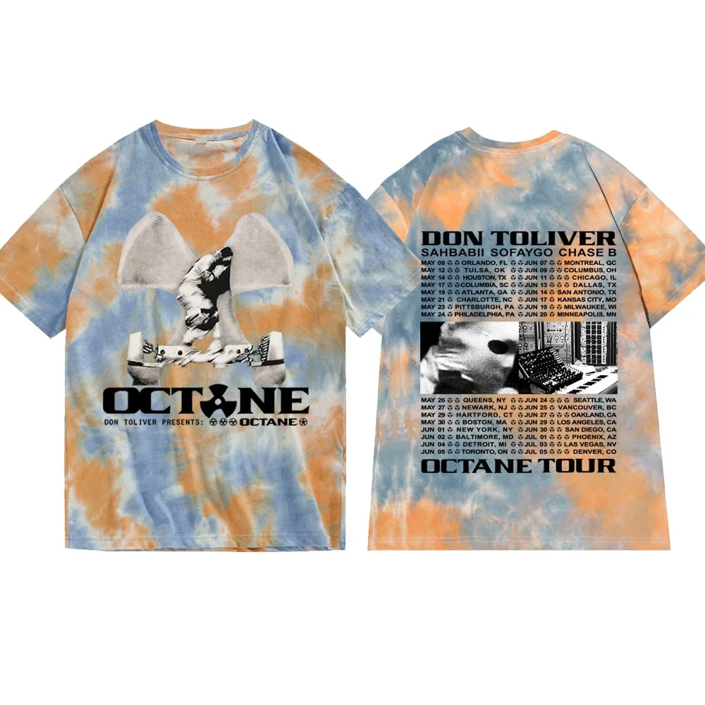 Don Toliver Octane Tour 2026 Tie Dye T-shirt Man Woman Harajuku O-neck Casual Shirt Tops