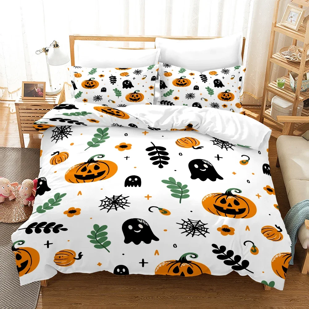 Halloween - Style Digital Printed Duvet Kit - Polyester - Bedroom Decor -1 Bed cover +2 Pillowcases (no pillow core)