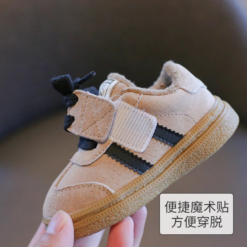 Autumn Winter New Baby Fleece Cotton-padded Shoes Children\'s Casual Shoes Infant Toddler First Walkers Kids Sneakers