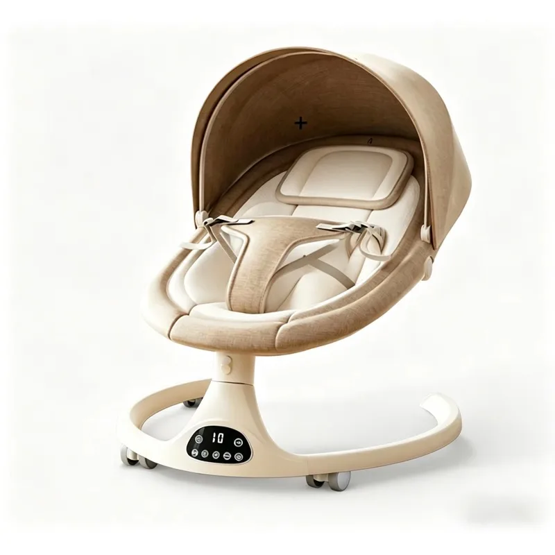 Smart electric baby rocking chair, automatic rocking baby rocking chair, adjustable baby cradle to promote sleep