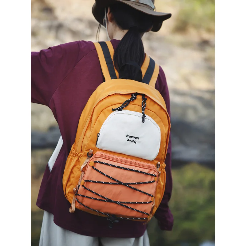 

Outdoor lightweight color-blocking hiking backpack for men, large-capacity multifunctional backpack for female college students,