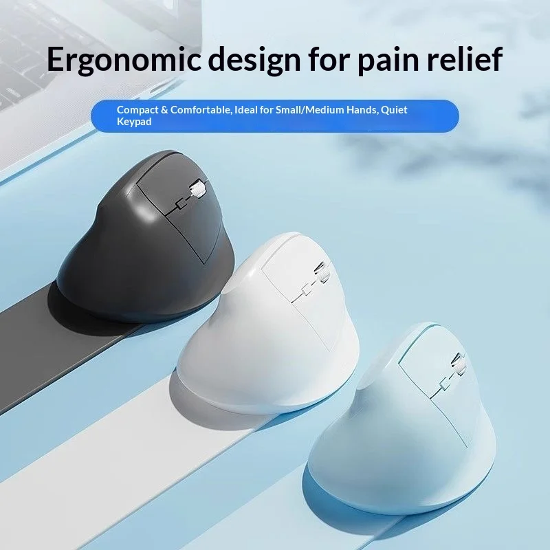 

New Ergonomic Vertical Wireless Bluetooth Mouse Type C Rechargeable For Office Computer Laptop Wrist Pain Relief Home Office Use