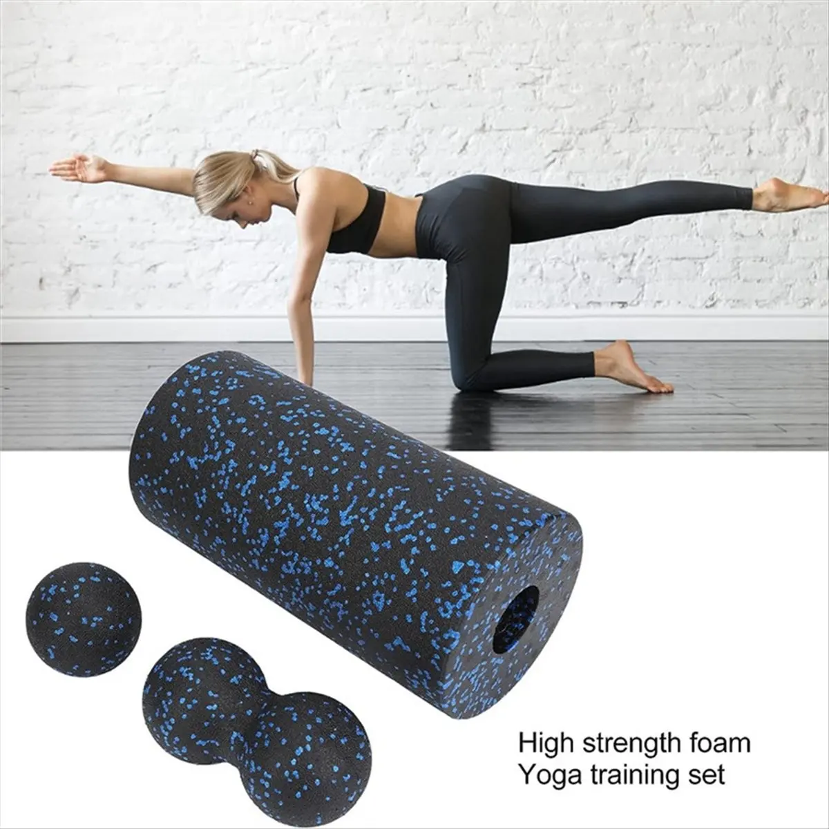 ABXY 3PCS Yoga Roller Massage Peanut Ball Set EPP Fitness Foam Column for Back Pain Deep Tissue Stretching Muscle Relax--A view 2