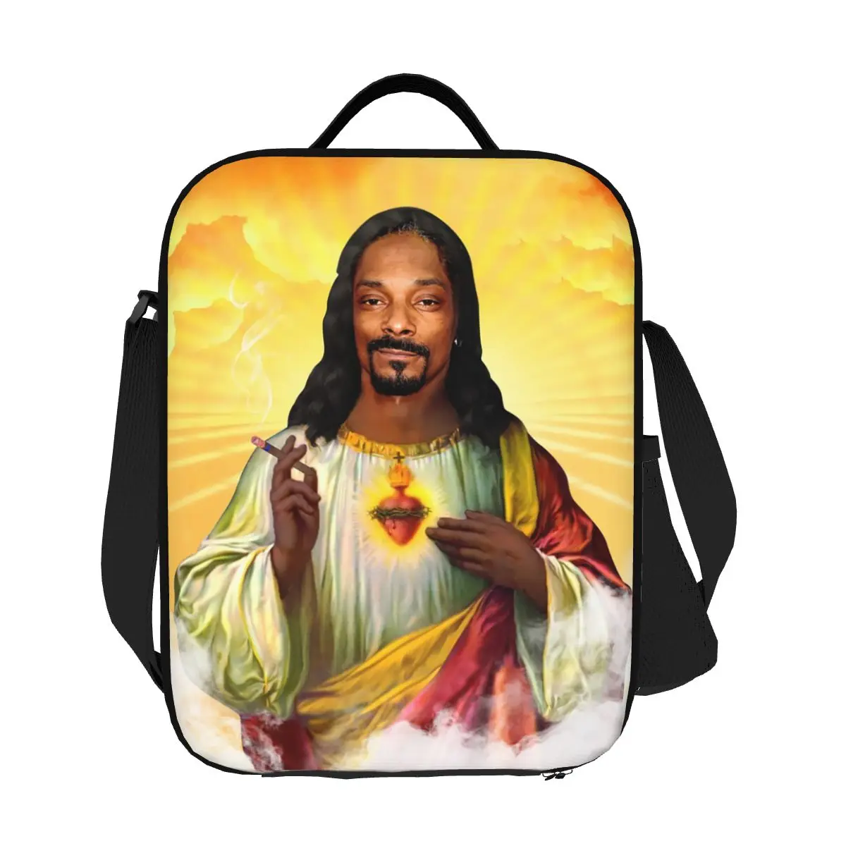 

Пользовательский Saint Jesus Snoop Dogg музыкальный рэпер изолированная сумка для обеда для пикника герметичный термохолодильник ланч-бокс для женщин и детей