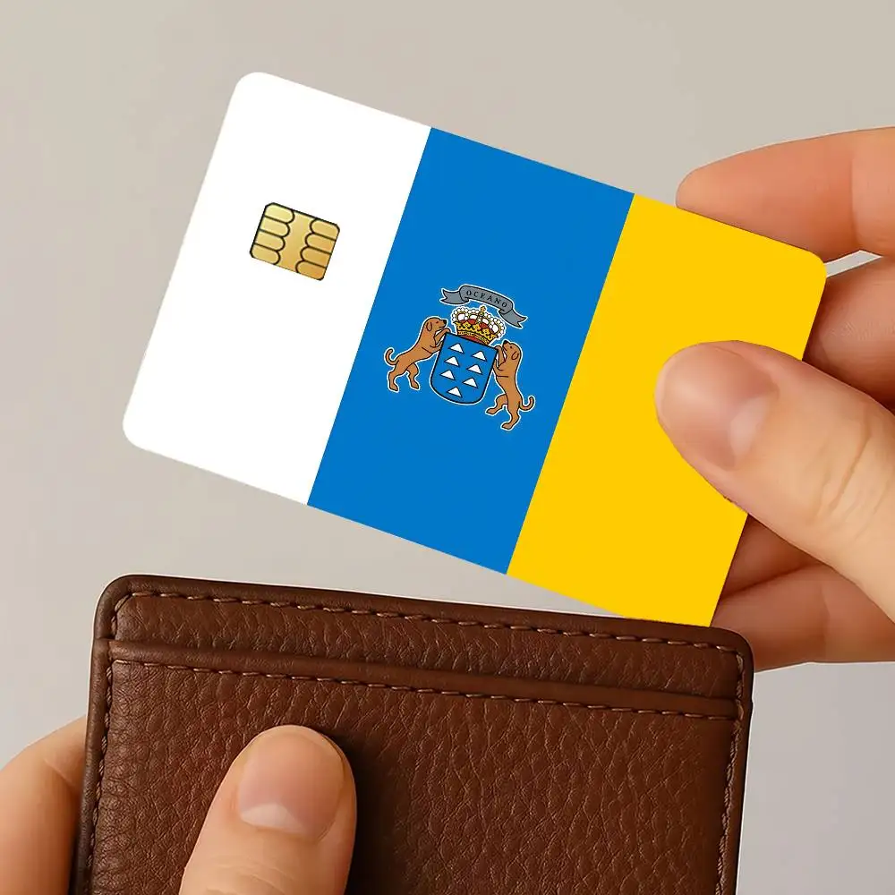 Flag of Canary Islands Credit Card Stickers Skin For Bank Bus Metro 4PCS Cover Film Gift