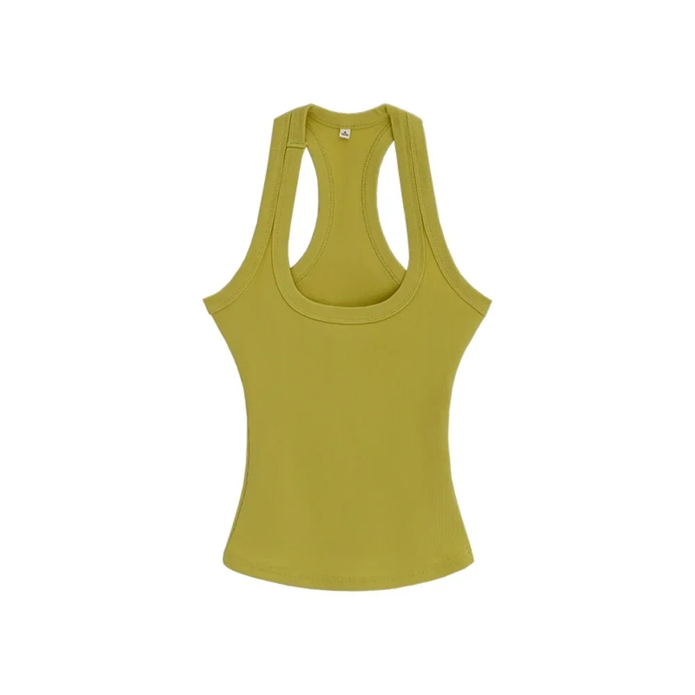 

Highlighted White Square Neck Threaded Hanging Neck Vest For Women's Summer 2025 New Slim Fit Inner Camisole Top