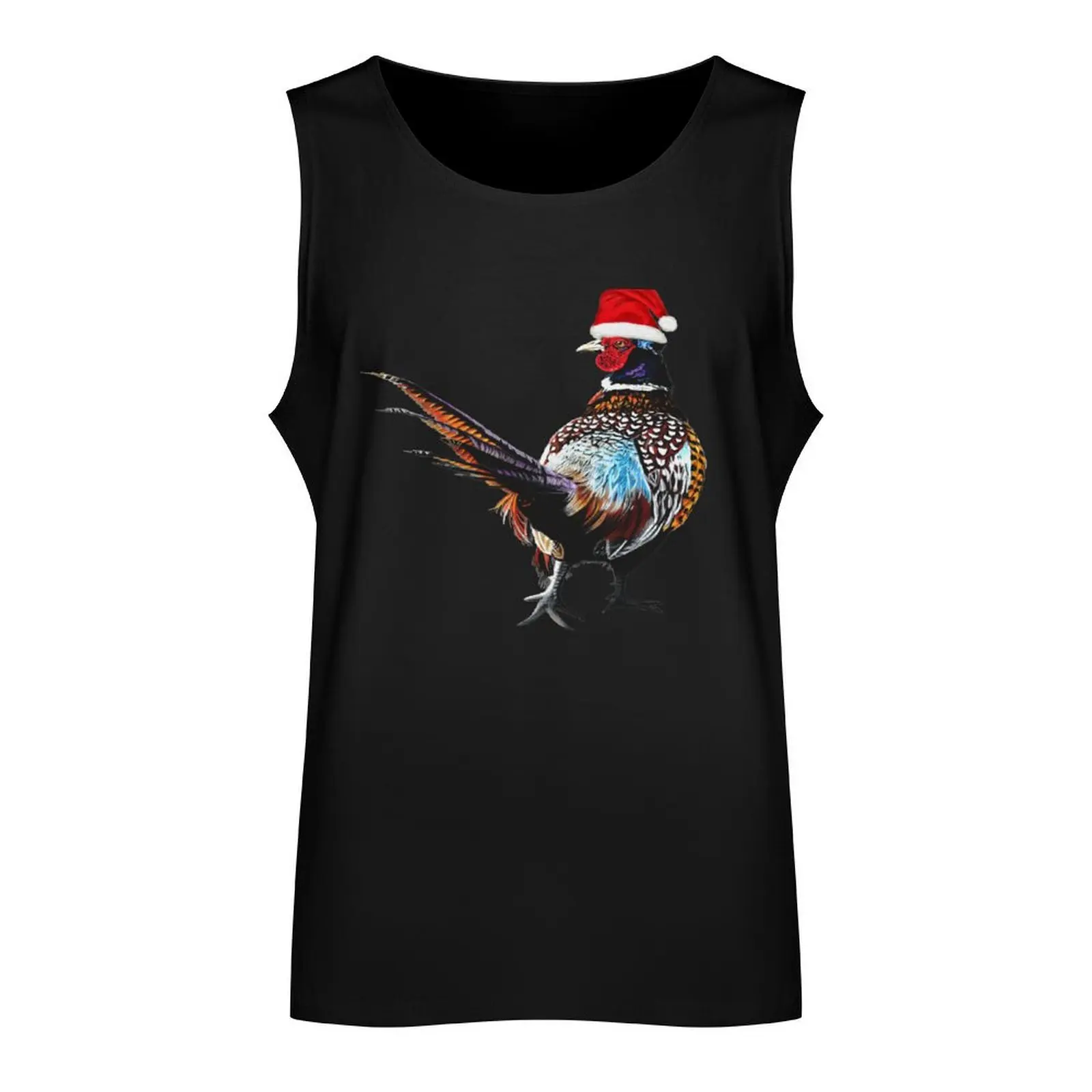 Christmas Pheasant - Festive pheasants - game bird-Christmas Pheasant art Tank Top anime gym men