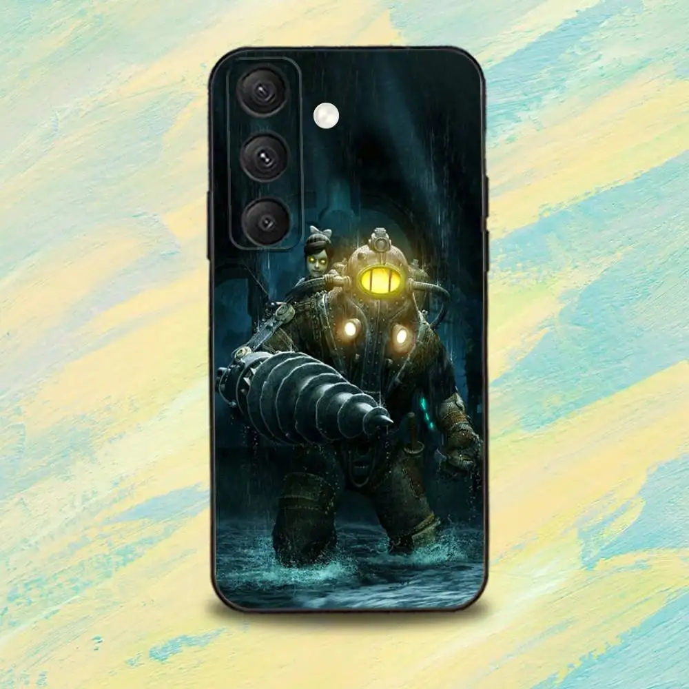 Beliebte B-BioShock-es Game Handyhülle für Samsung S25, S24, S10, S22, S21, S20, S23, Ultra, Plus, Lite, FE, weiche Silikonhülle in Schwarz