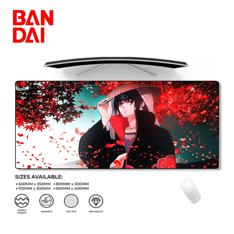 Uchiha Itachi Mouse Pad Anime Naruto Gaming Accessories Keyboard Table PC Gamer Cartoon Desk Mat 900x400mm Large Rubber Mousepad