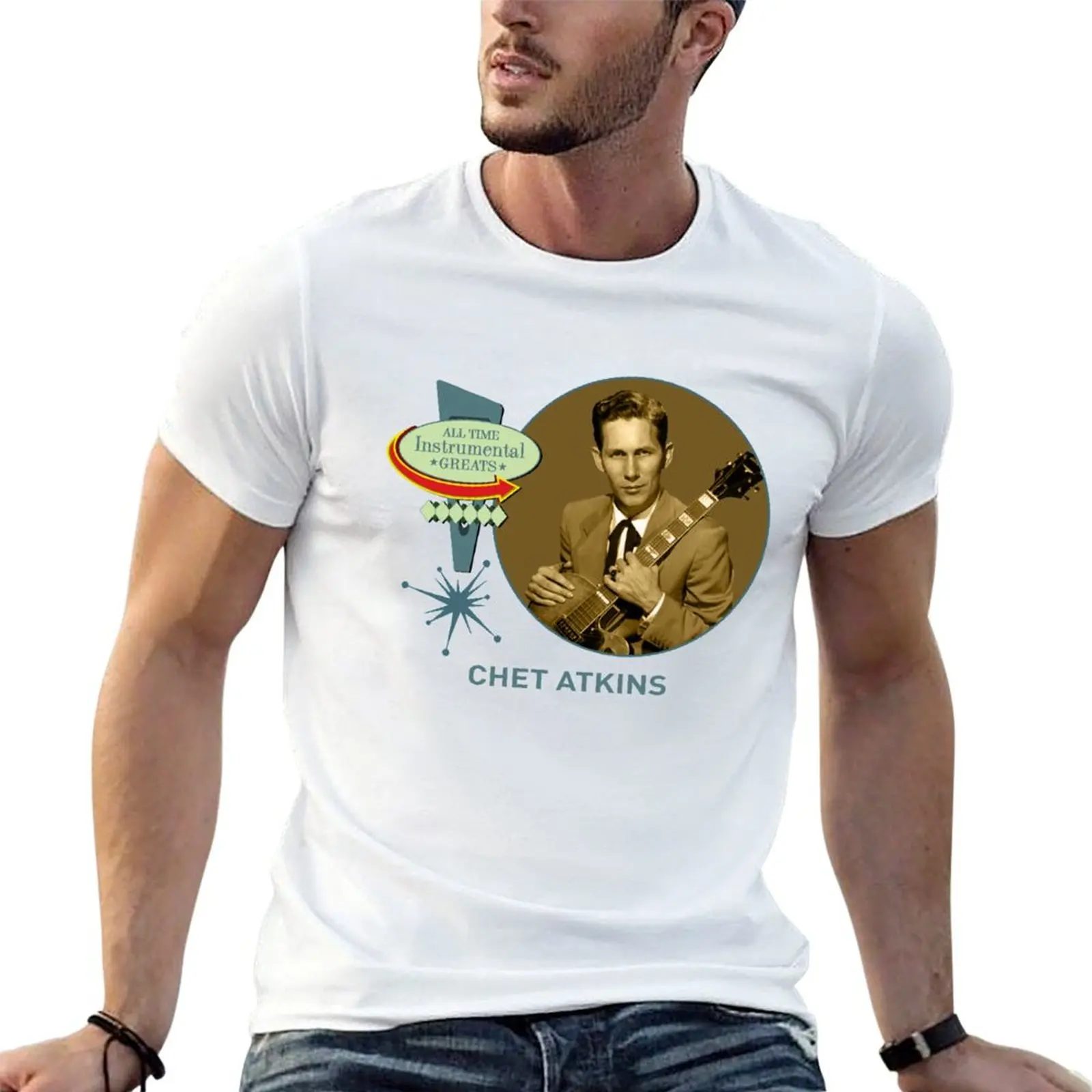 Camiseta Chet Atkins - All Time Instrumental Greats, camisetas divertidas para hombre, camiseta de algodón de lujo para hombre, paquete de camisetas