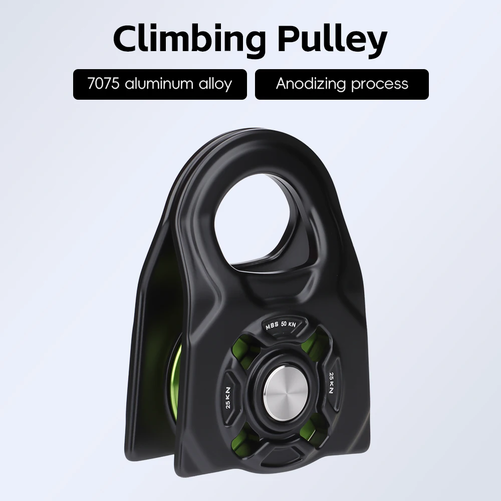Outdoor Sport Single Double Pulley Climbing Labor saving PullyMountaineering Rock Climbing Pulley,50kN Large Pull Lifting Pulley