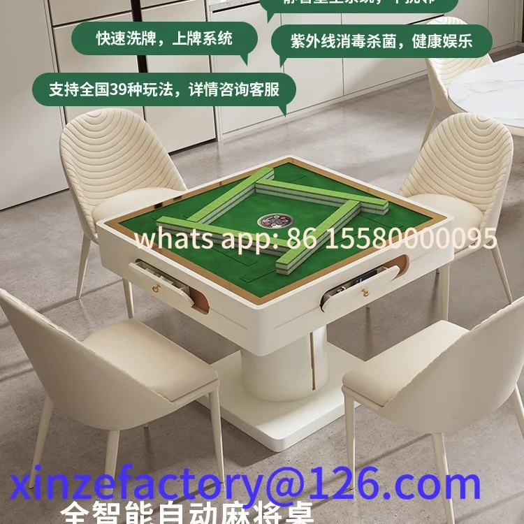 Tavolo da pranzo Mahjong automatico personalizzabile per la casa, ardesia semplice moderna a doppio scopo