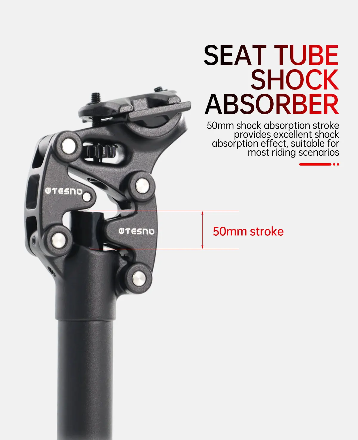TESNO Fahrrad Sattelstütze MTB Stoßdämpfer Fahrrad Sattelstütze Dropper Manuelle Reise Höhe Suspension 27,2/30,9/31,6mm Fahrrad Sitzrohr – Detail 9