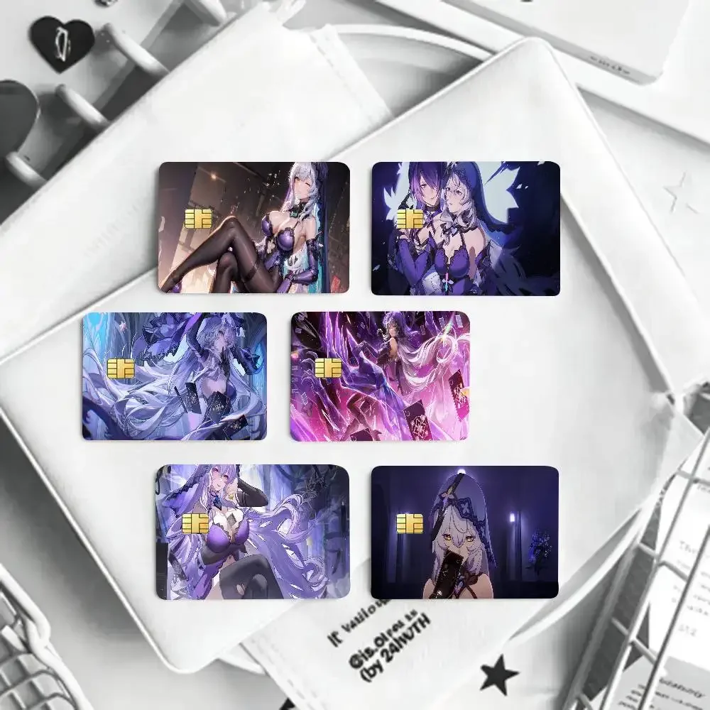 Black Swan Game Honkai Star R-Rail Credit Card Sticker Waterproof PVC Skin Cover For Debit Bank Card, Removable Card Decal Wrap