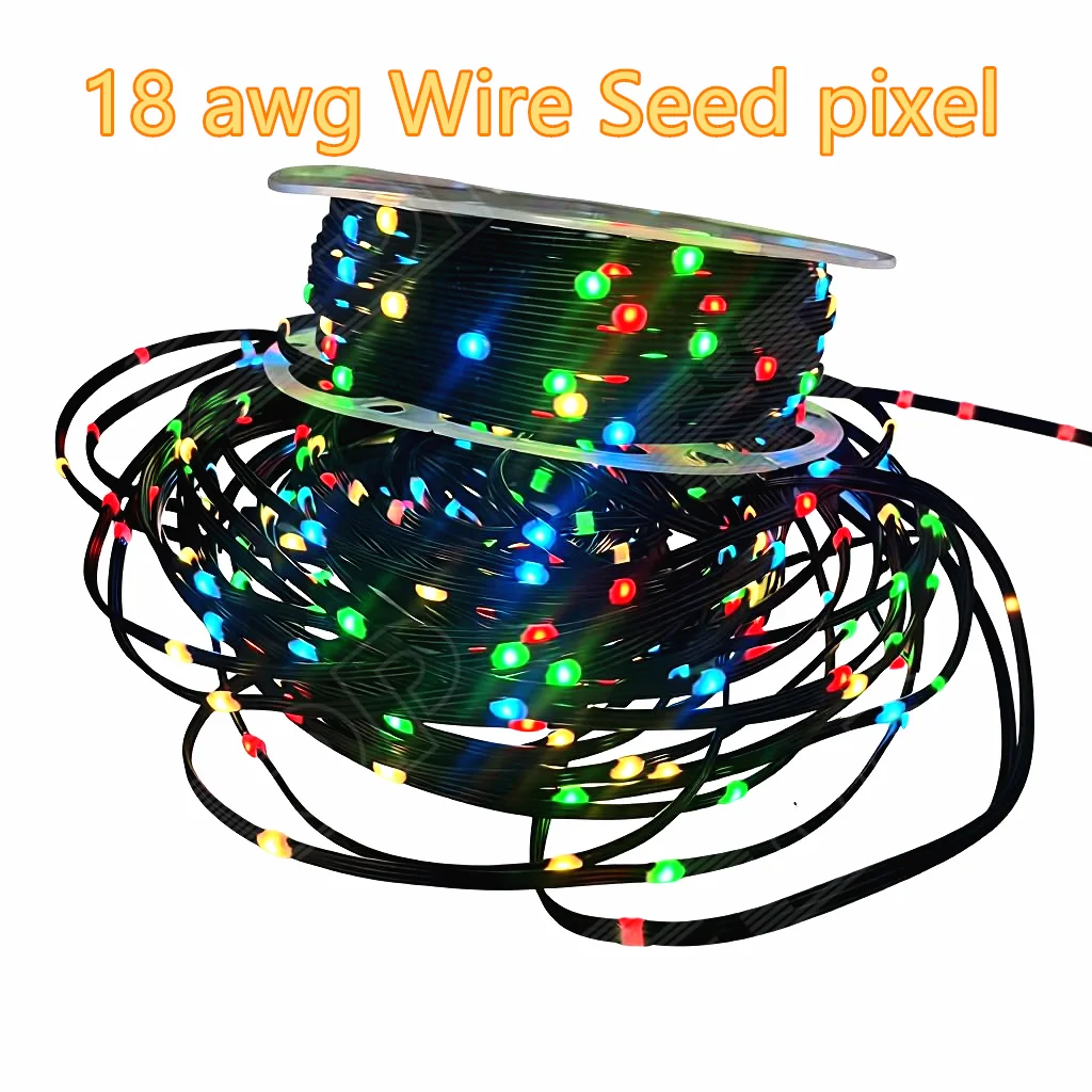 Seed Pixel 18awg Wire Thickest Wire WS2811 LED Pebble Seed Pixel String Lights RGB Addressable Full Color for DIY Electronics