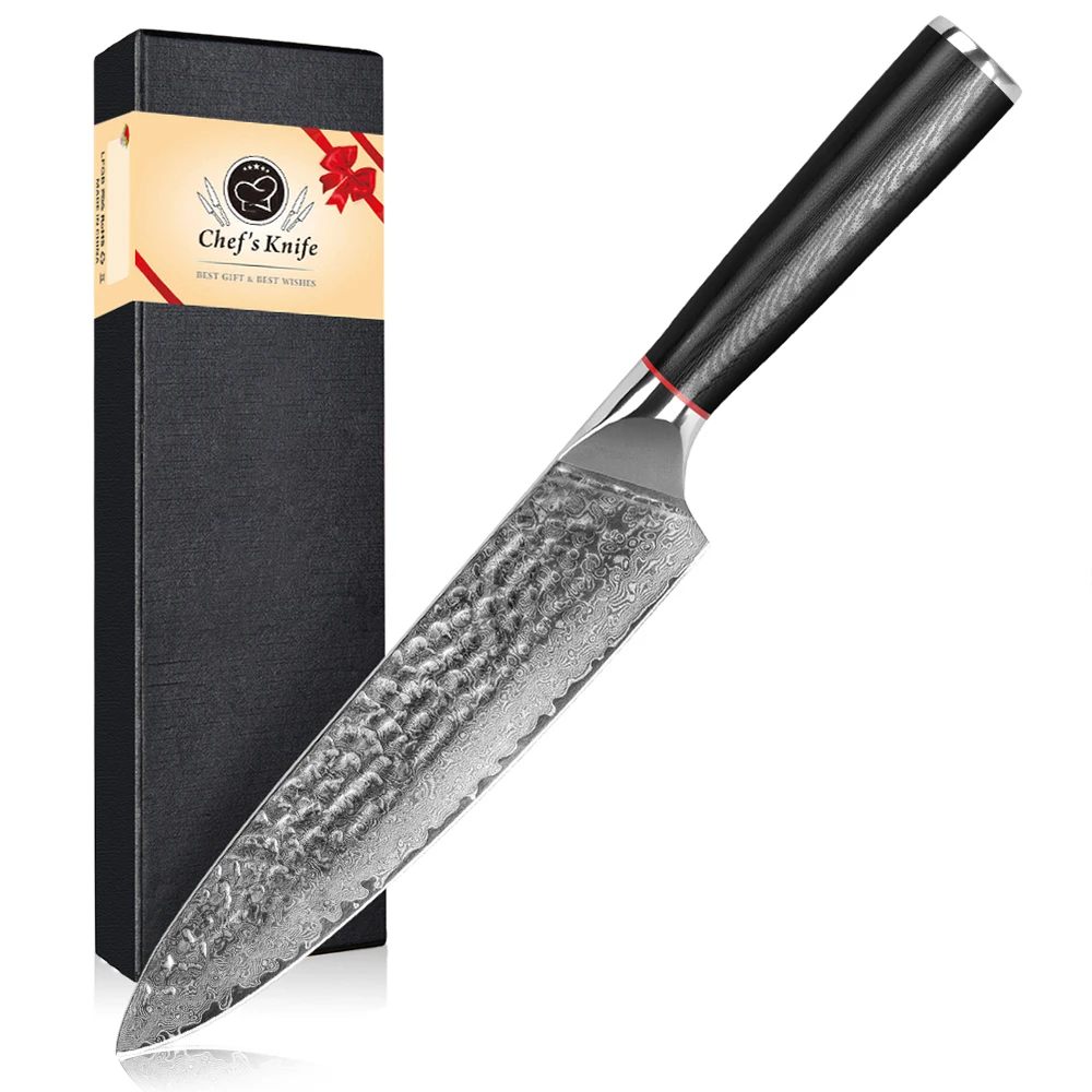 Professionelles Küchenmesser, Geschmiedete VG-10 Damaszener Stahlklinge, Perfekt für Kulinarik-Enthusiasten, Kochzubehör
