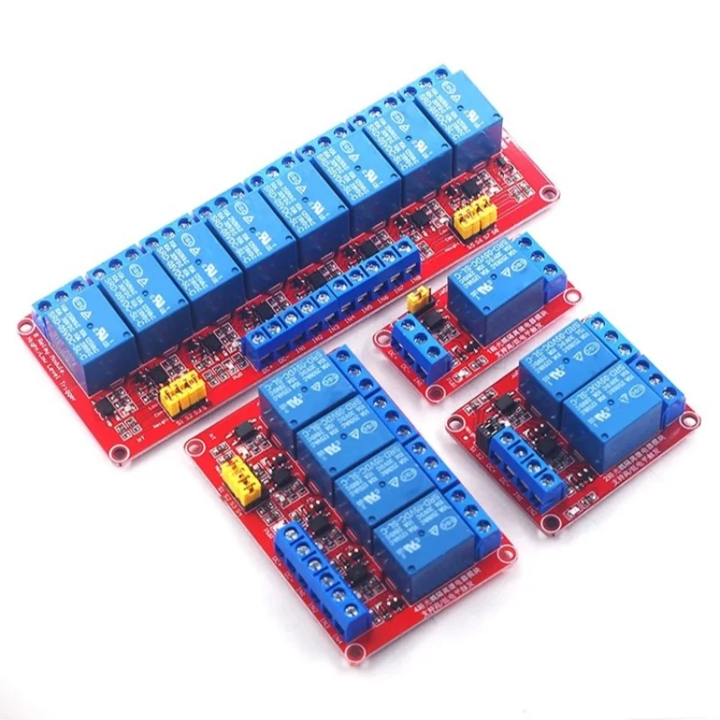 1 2 4 8-way 5V1V24V relay module with optocoupler isolation supporting high and low level triggering development board