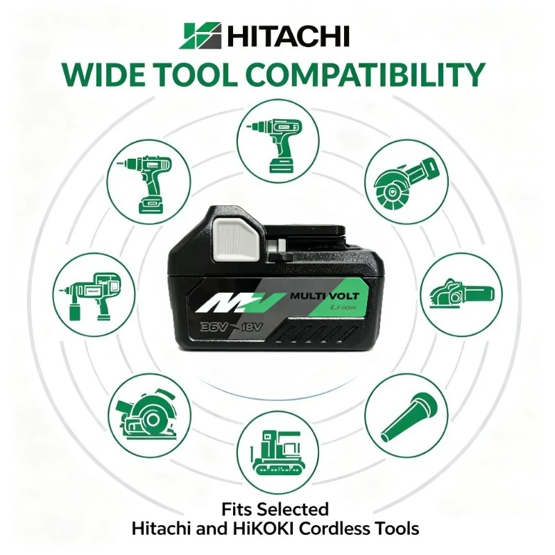Original HiKOKI 5.0Ah Multi Volt Battery Fits Hitachi BSL36A18 BSL36B18 electric drill  Max Power Output Professional Grade Pack
