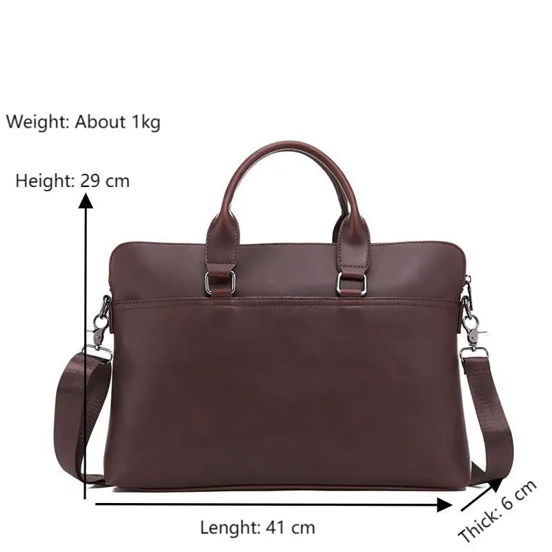 Casual Crazy Horse Leather Men\'s Bags Business Man 15 inch Briefcase Vintage Male Working Laptop Bags Shoulder Crossbody Bag