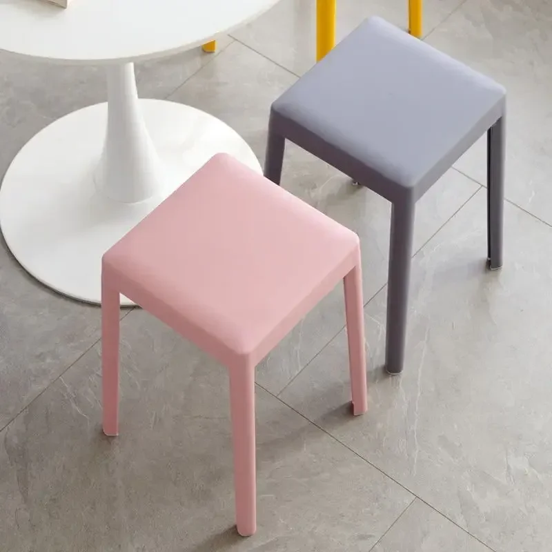 Plastic Stool  Household Living Room Chairs  Thickened Dining Table  High Chair Rubber Stool  Extra Thick Square Stool