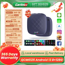 CarlinKit CarPlay Ai TV Box Android 13 QCM6125 Wireless CarPlay Android Auto 4G LTE Smart Car Play Streaming Box 8G 128G FOTA