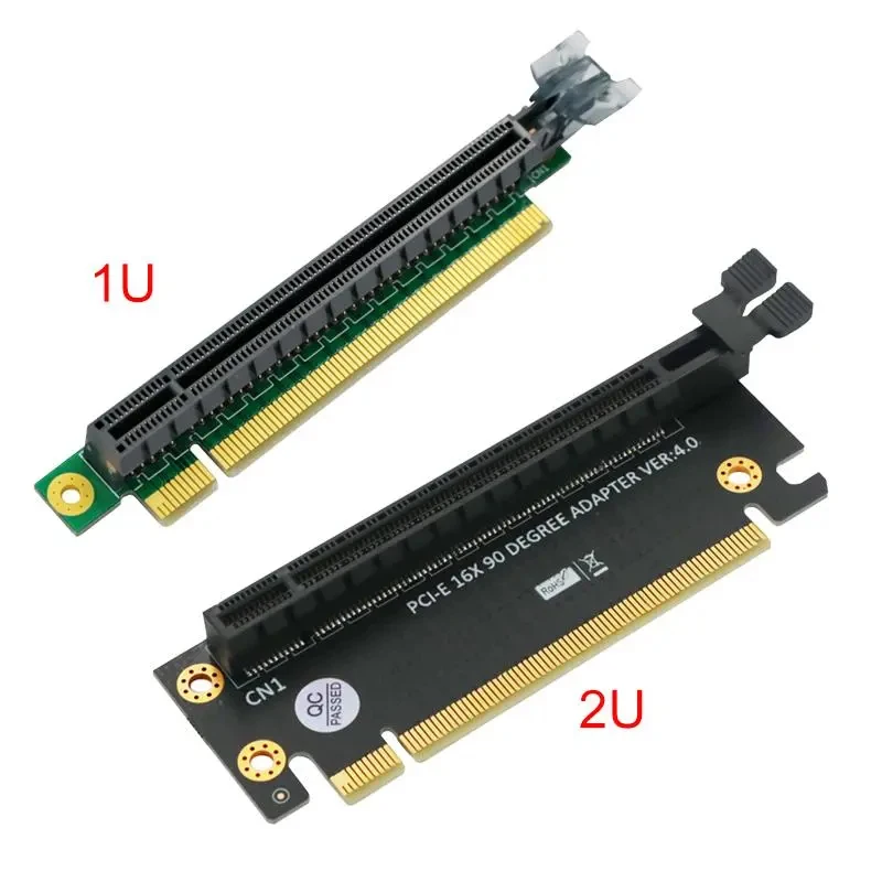 90 Degree Right Angle 180 Degree 1x PCIe Flat Insertion PCI-e PCI Express 16X Extender Riser Adapter Card for 1U 2U PC Server
