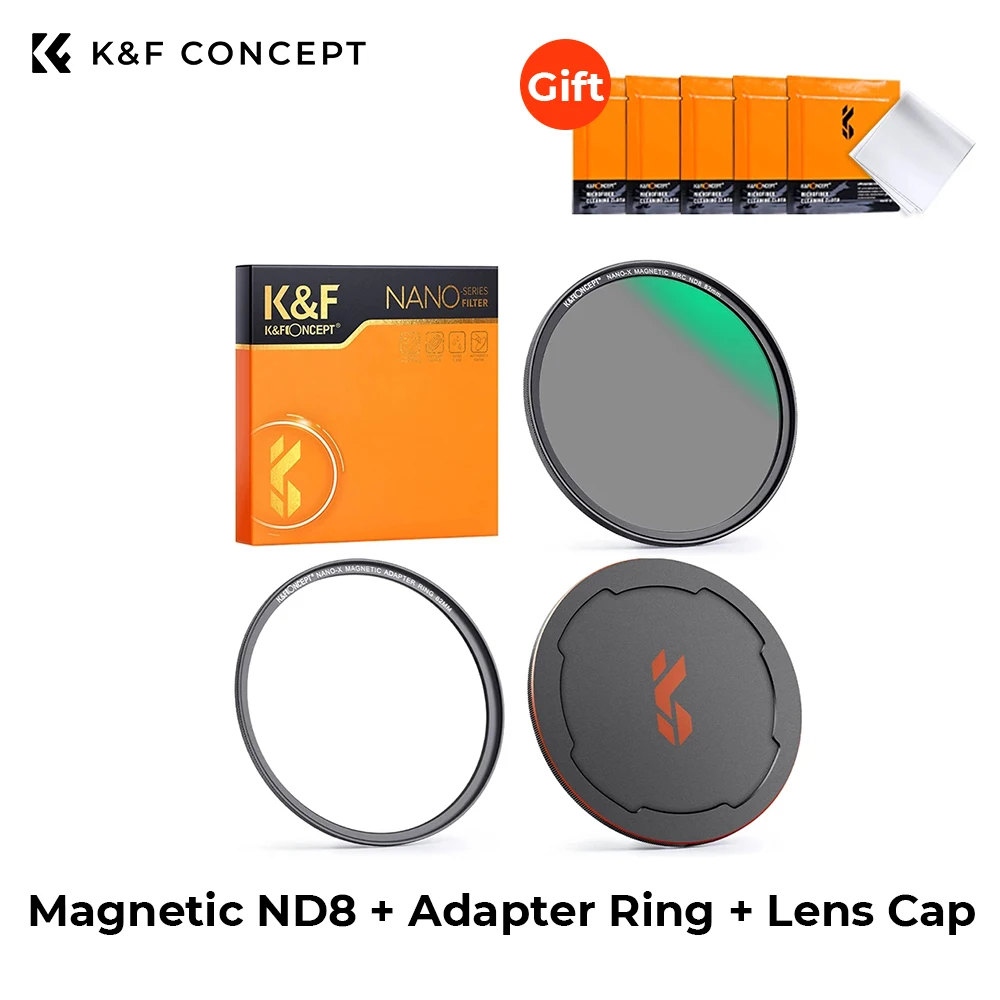 K&F Concept Magnetic Quick Swap System ND8 Lens Filter 3-Stop Fixed Neutral Density Waterproof Scratch resistant for Camera Lens