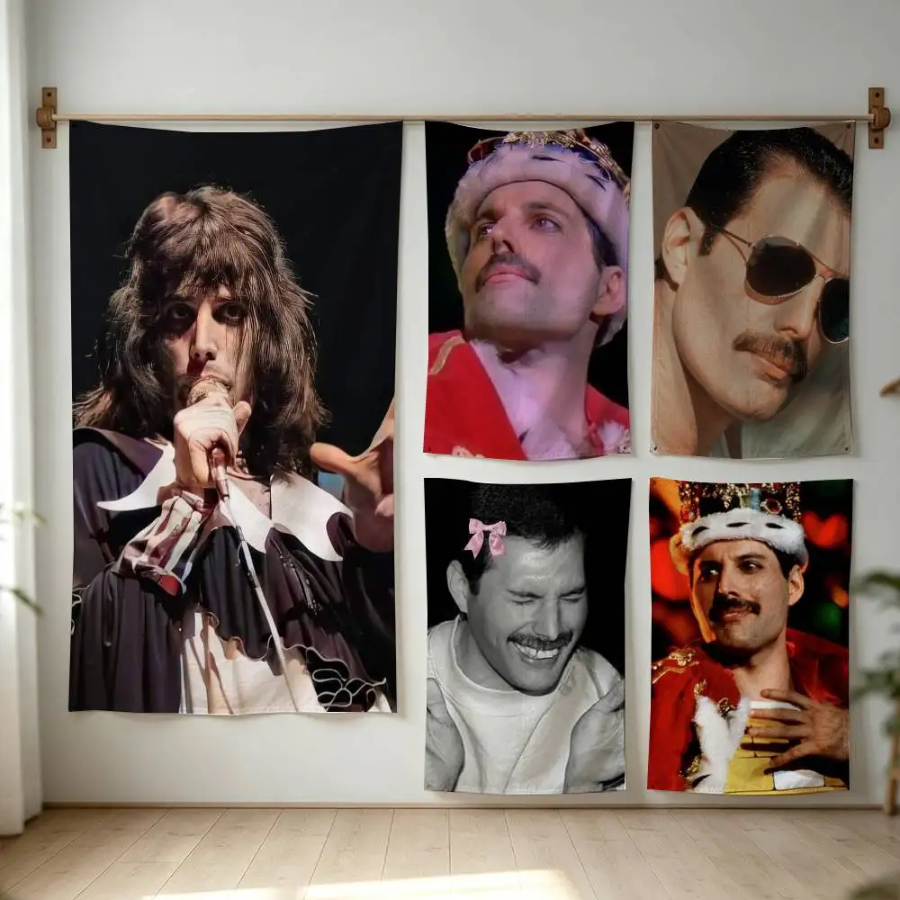 Freddie Mercury Queen Flag Digital Printing Banner for Garage Wall Out Door Decoration
