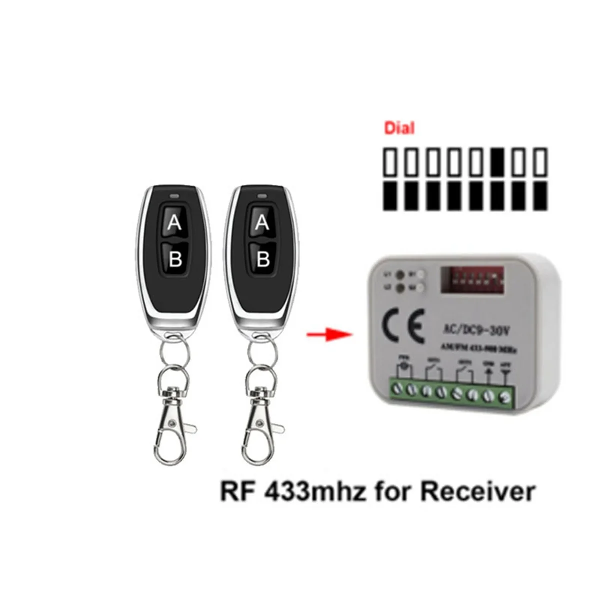 Multi-Frequency Receiver RX-MULTI 300-900MHZ Control Switch for Access Control Wireless Remote Controller,B