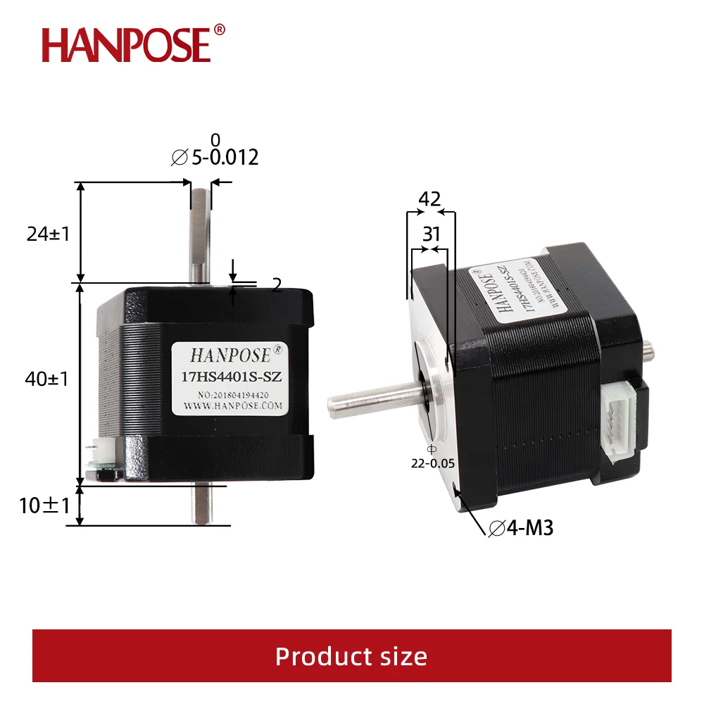 4-lead Double axis Stepper Motor 1.7A 40N.CM 42 motor Nema17 17HS4401S-SZ motor with TB6600 driver for CNC 3D printer accessorie