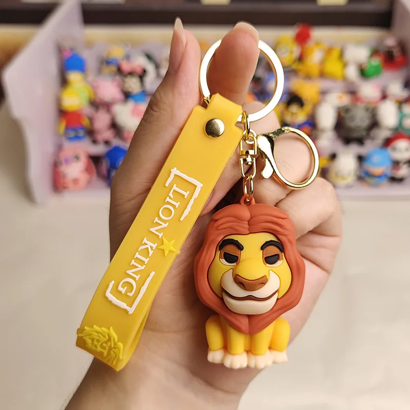 Cartoon Simba Lion King Keychain Cute bag pendant Creative couple doll key chain