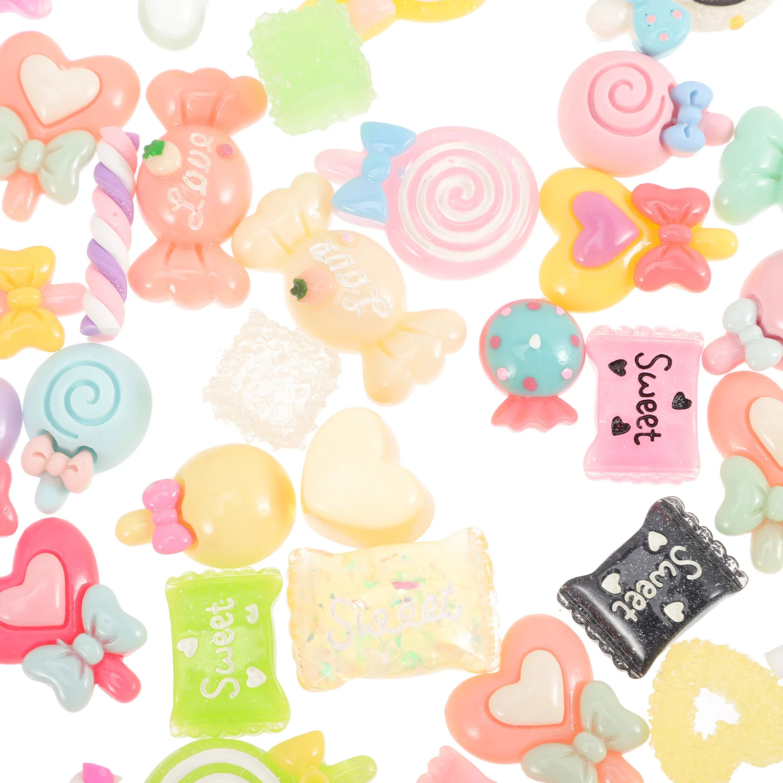 

50 Pcs C y Hair Clips Kawaii Resin Charms DIY Accessories Fake C y Beads Phone Jewelry Bulk Set Christmas Children Flatback