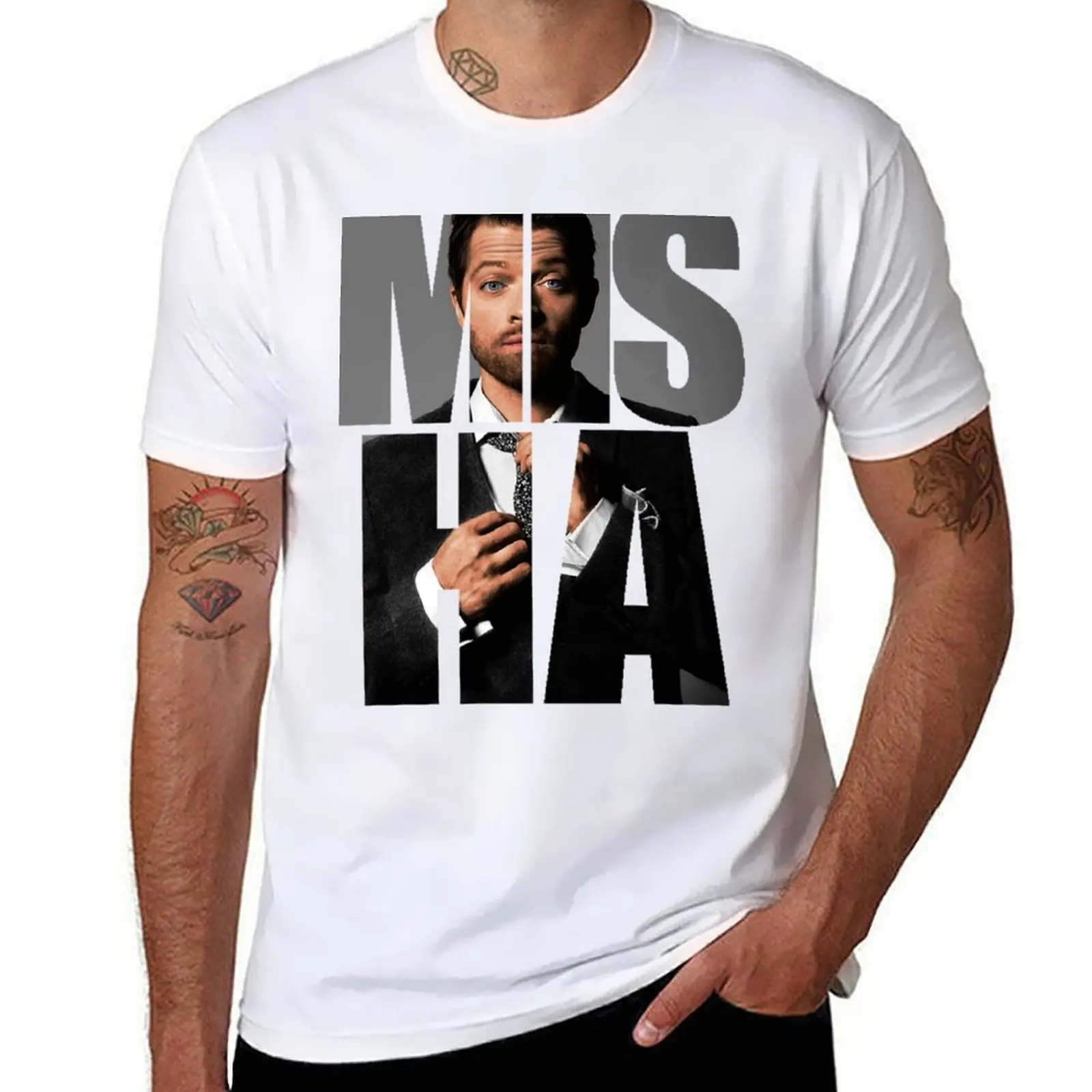 

Misha Misha Misha Collins T-Shirt t shirts for man cotton funny black cotton t-shirt plain for man package T-Shirt