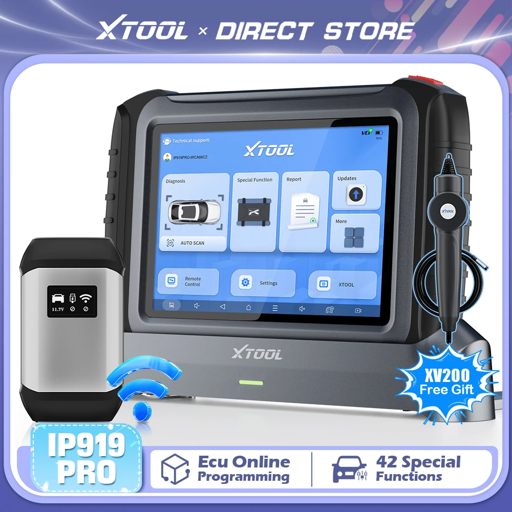 XTOOL InPlus IP919PRO ECU Programming FCA Full System Diagnostic Tools Scanner Key Programmer 42+ Resets DOIP CANFD Topology Map