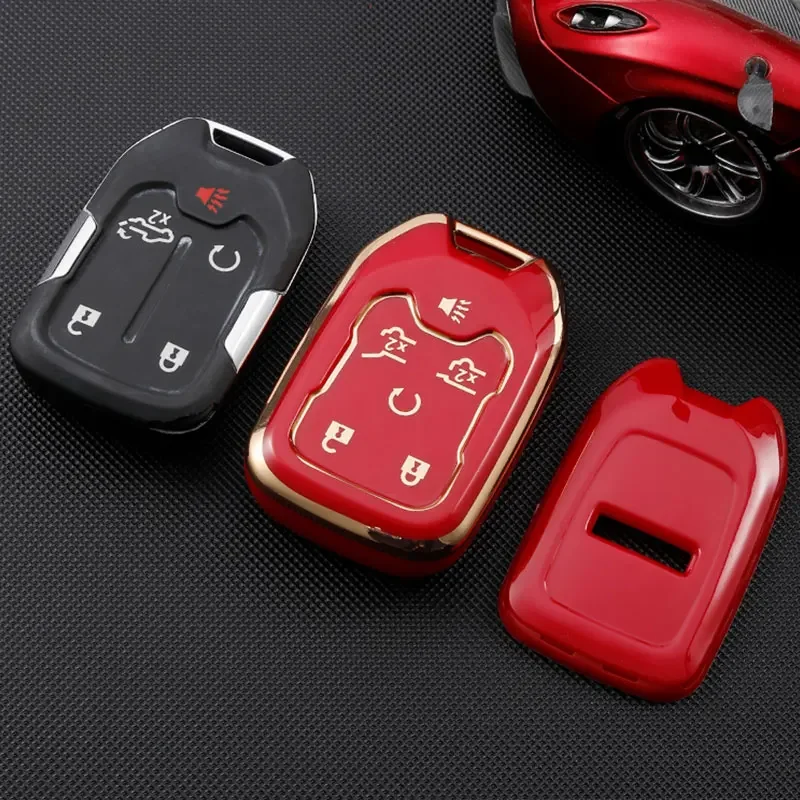 Key Case Cover for GMC Acadia Tahoe Yukon Suburban Silverado Sierra Terrain for Chevrolet Key Shell Fob Holder Accessories