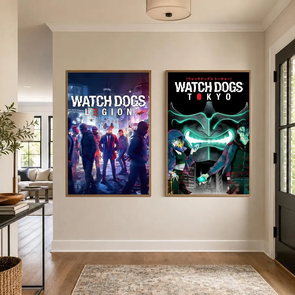Game Watch Dogs Tokyo Poster Graphic Wall Art Poster HD Waterproof PP Paper Print for Bedroom Living Room Office Decor Gift