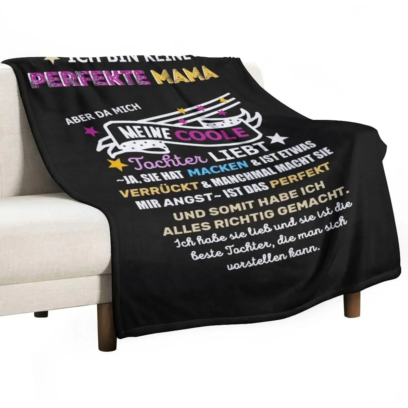 

Not a perfect mom daughter saying Throw Blanket Shaggy Flannels Personalized Gift Blankets