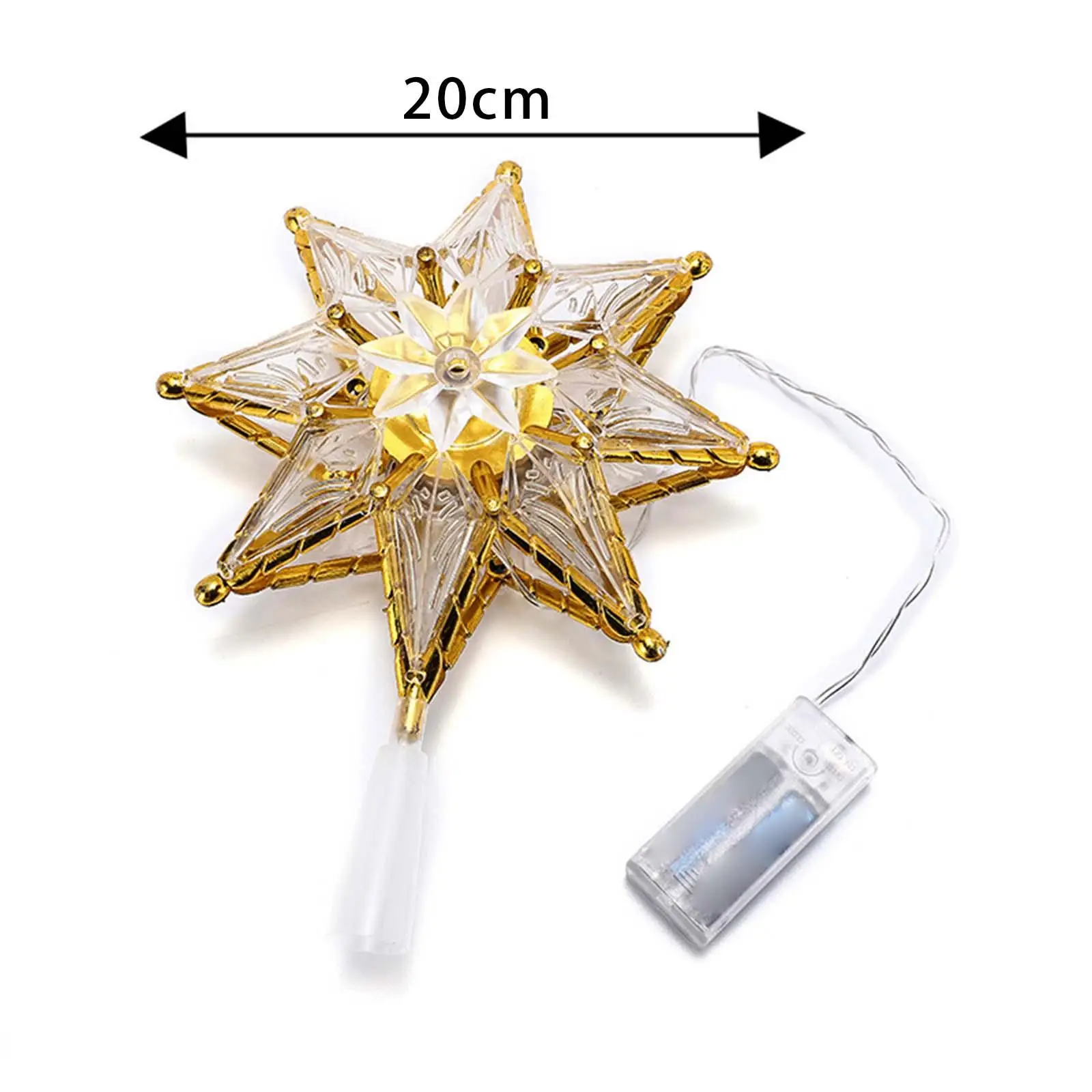 Árvore de Natal Topper LED Luzes de corda Decoração Janela Natal Iluminada Estrelas