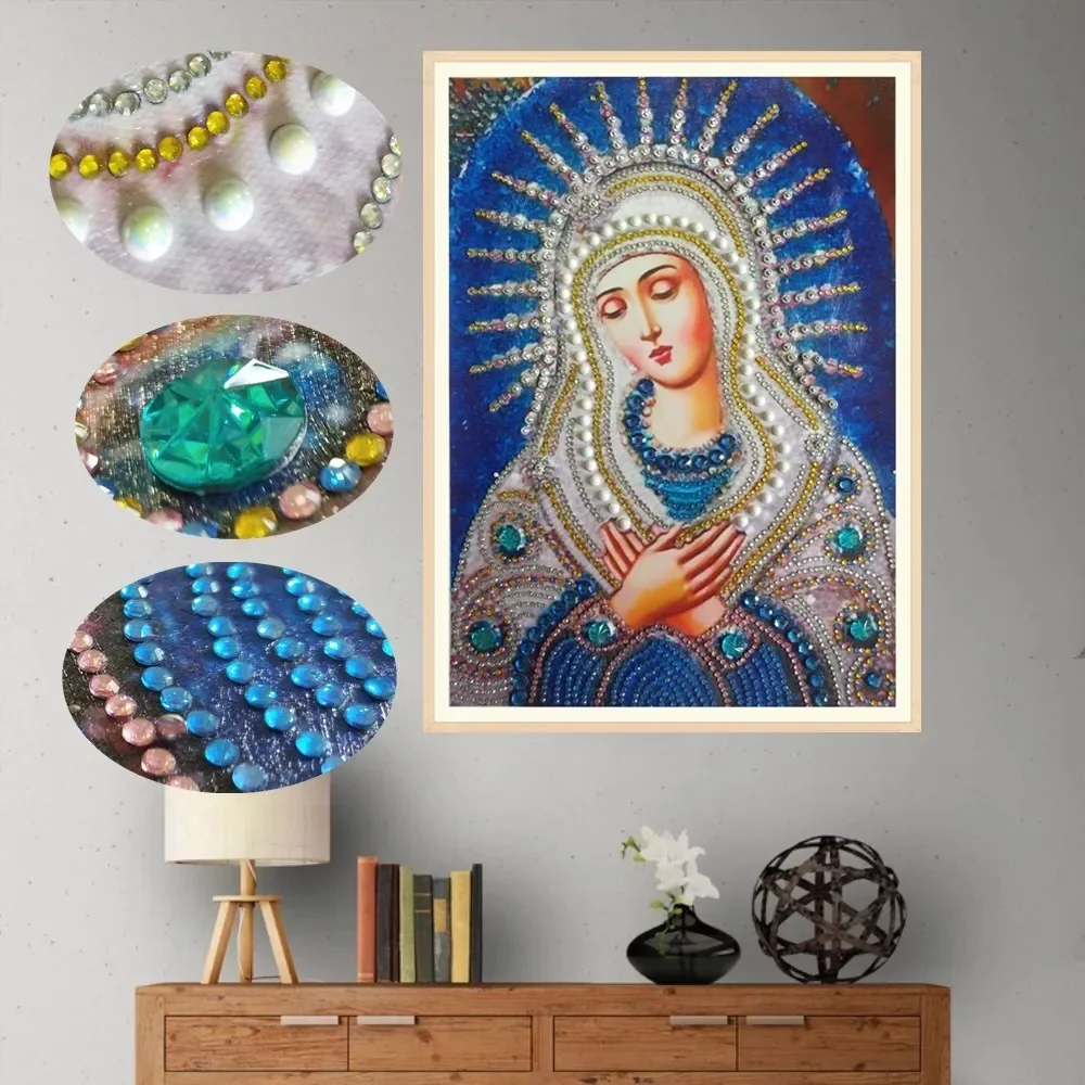 Special Shaped Round Crystal Drill 5D DIY  Diamond Painting Embroidery Icon Religion Rhinestones Cross Stitch Gift Decor