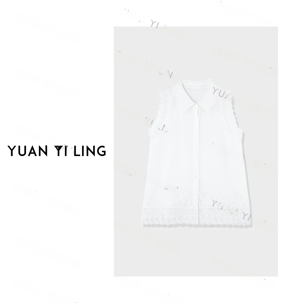 

Новинка: Женская модная блузка Yuan Ling Thai Land с белым кружевным воротником, из ацетатного шелка, летняя коллекция